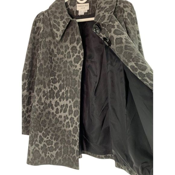 Charles gray London size small jacket swing blazer wool animal print 6285 - Picture 6 of 8